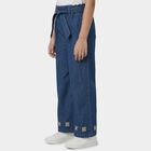 Girls' Mid Blue Regular Fit Jeans, मध्यम नीला, small