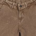 Girls Brown Straight Fit Washed Jeans, Brown, small