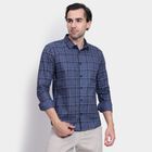 Men's 100% Cotton Casual Shirt, मध्यम नीला, small image number null