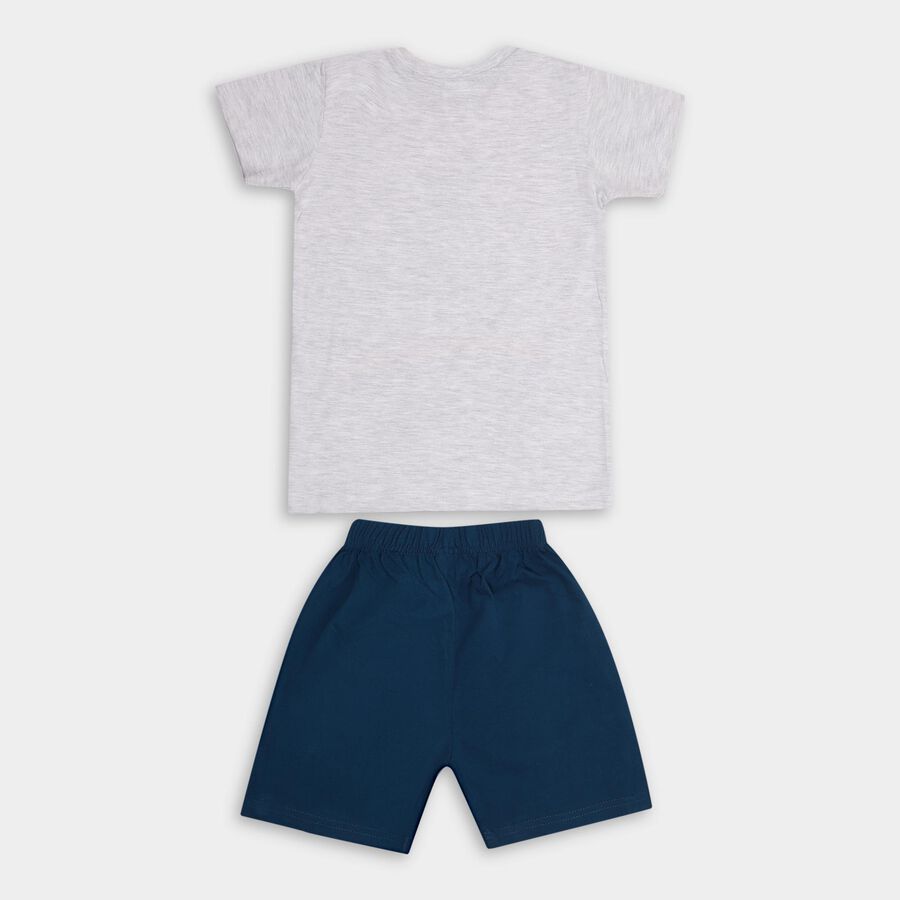 Boys' 100% Cotton Knit Baba Suit , मिश्रित नीला, large image number null