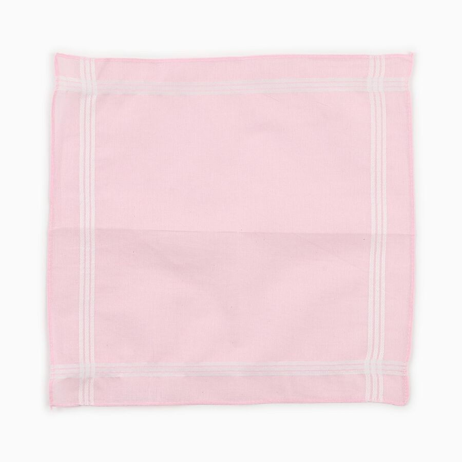 Boys Pastel Solid Pack of 3 Handkerchief, हल्का गुलाबी, large