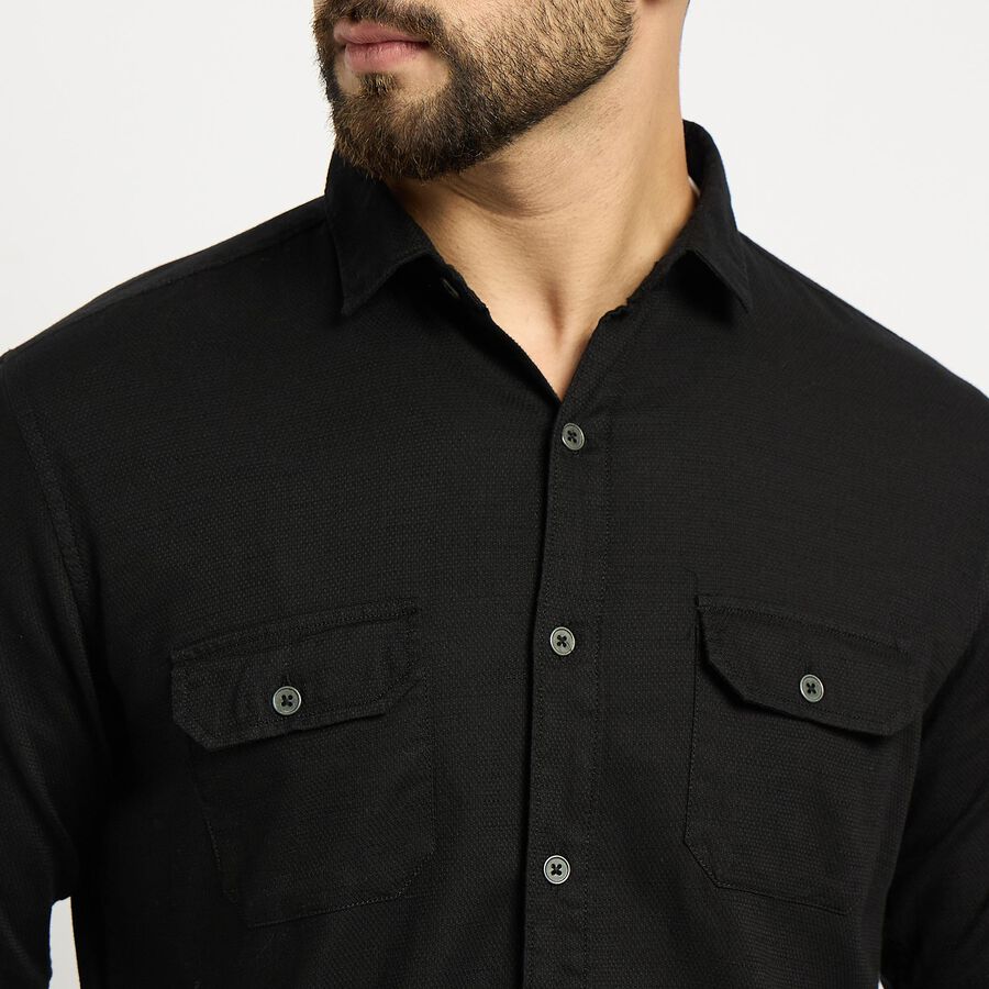 Men's 100% Cotton Casual Shirt, Black, large image number null