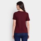 Ladies' Round Neck T-Shirt , Wine, small image number null