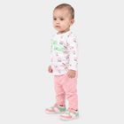 Infants Pink and White Cotton Round Neck Lounge Set Hipster Set, Pink, small