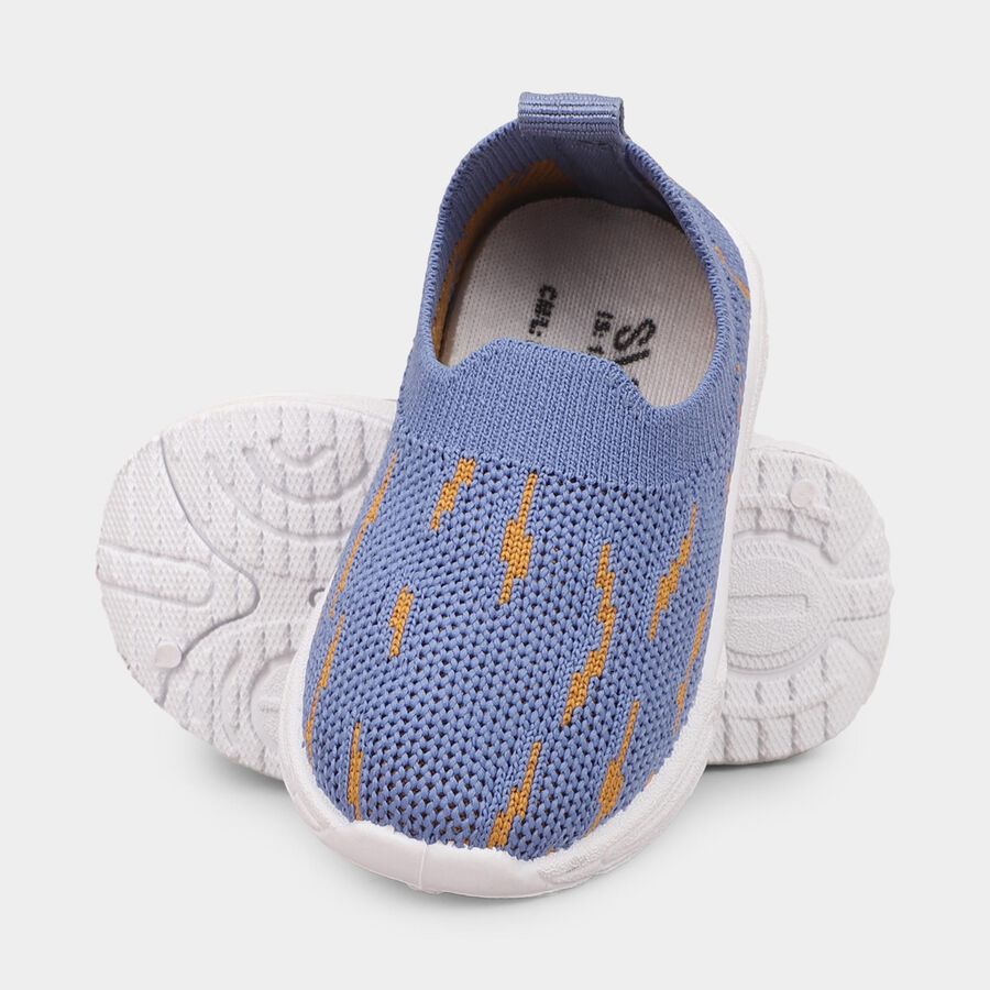 Boys Muted Steel Blue Slip-On Casual Shoes, Blue, large