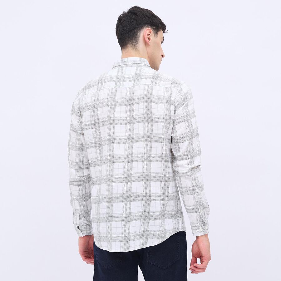 Men's Off White Cotton Classic Casual Shirt, Off White, large image number null