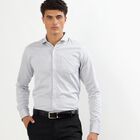 Men's Light Grey Cotton Cut Away Collar Slim Fit Formal Shirt&nbsp;, Light Grey, small image number null