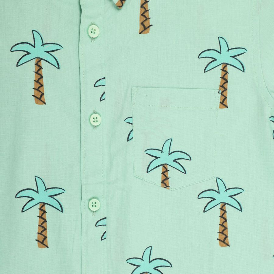 Boys' 100% Cotton Casual Shirt , हल्का हरा, large image number null