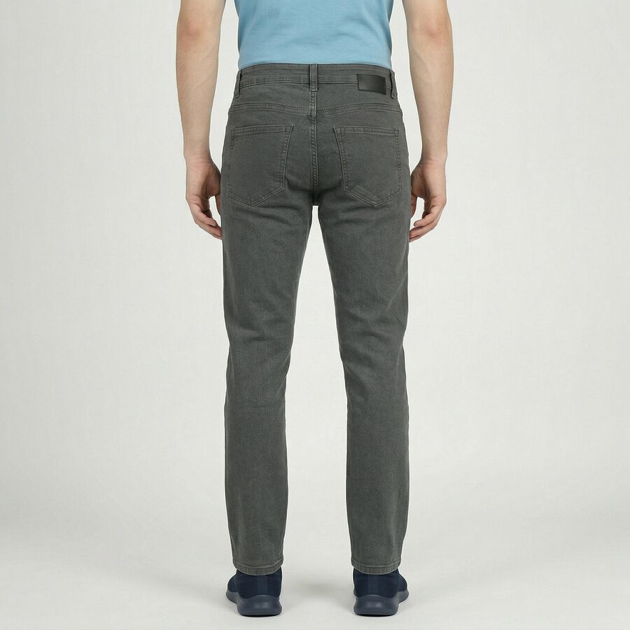 Men's Grey Slim Fit Solid Jeans, Light Grey, large