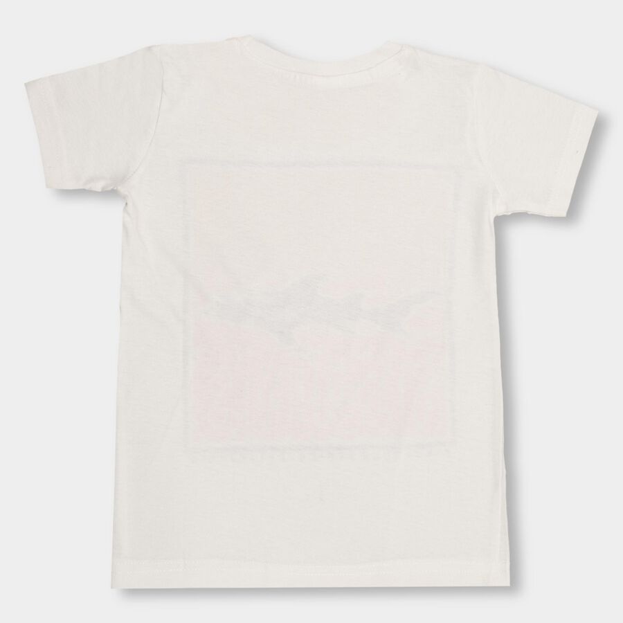 Boys' 100% Cotton Half Sleeves T-Shirt, ऑफ व्हाइट, large image number null