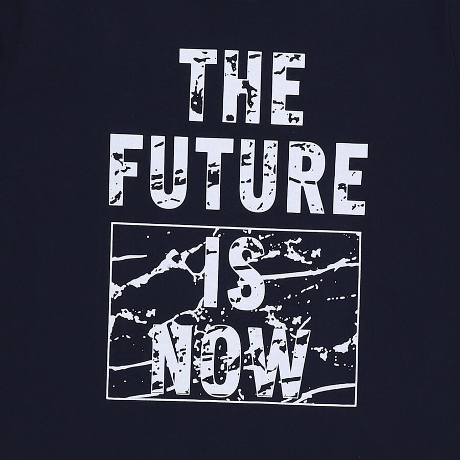 Boys' Half Sleeves T-Shirt, Navy Blue, large image number null