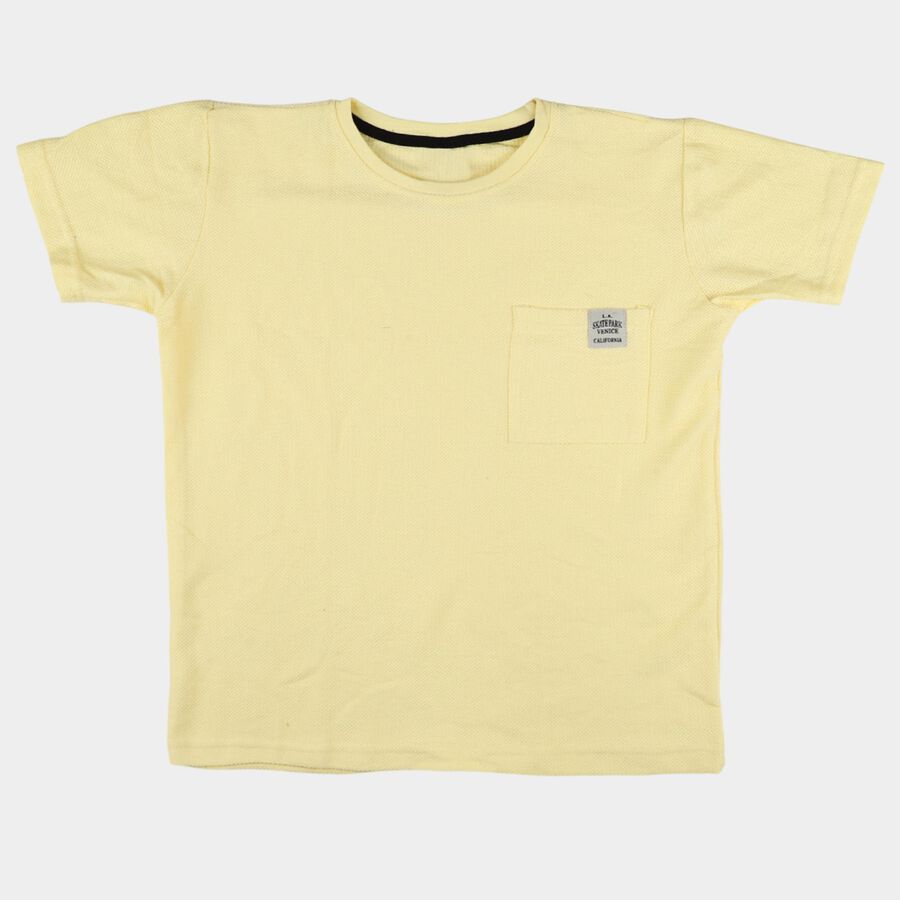 Boys' Half Sleeves T-Shirt, मस्टर्ड, large