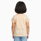 Girls' Soft Peach Cotton Round Neck Casual T-Shirt, Peach, small image number null