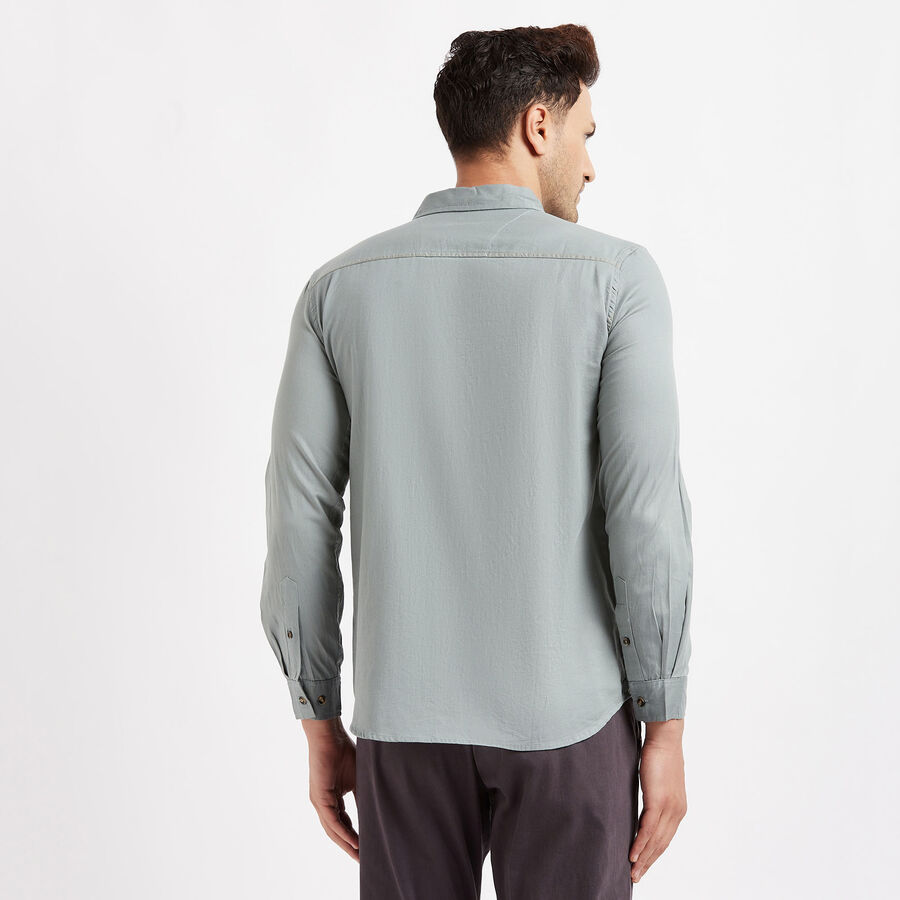Cotton Solid Casual Shirt, Dark Grey, large image number null