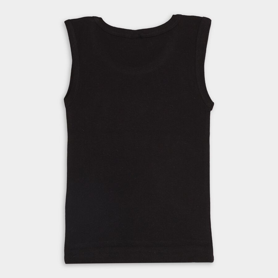 Boys' 100% Cotton Vest, Black, large image number null