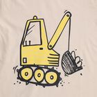 Boys Beige Cotton Round Neck Casual T-Shirt, Beige, small