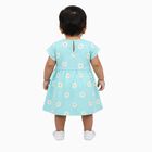 Infants' Aqua Blue Floral Print Ruffled Frock, Aqua, small image number null