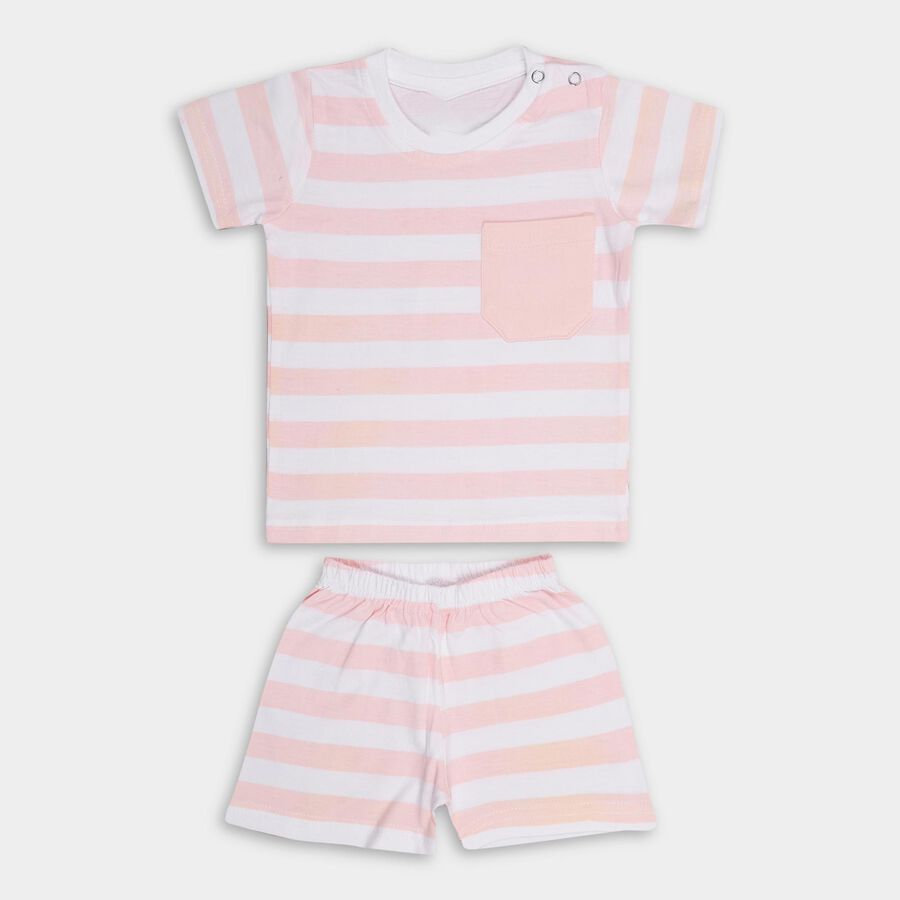 Infant Boys' 100% Cotton Baba Suit, हल्का गुलाबी, large image number null
