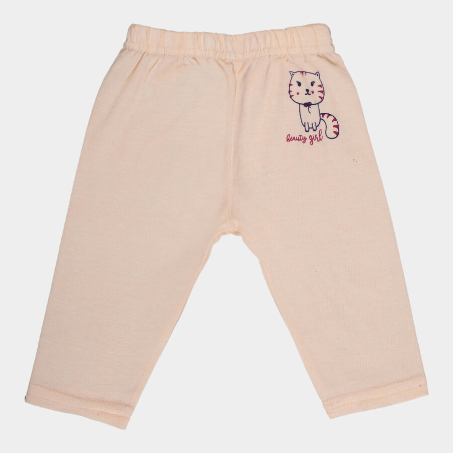 Infants Cotton Solid Pyjama, Peach, large image number null