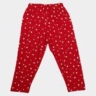 Girls Fuchsia Straight Fit Moon and Star Printed Cotton Pyjama, रानी (फ्यूशिया), small