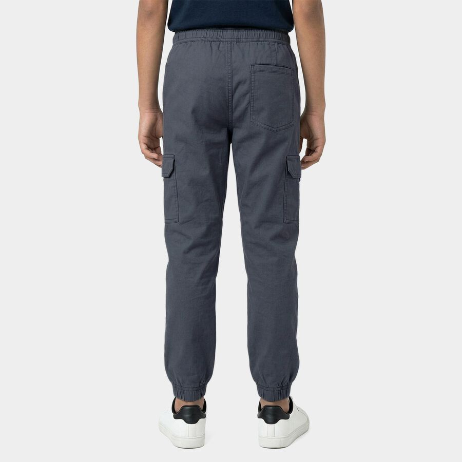 Boys Blue Cotton Regular Fit Trousers, हल्का नीला, large