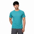 Men's Teal Crew Neck Regular Drifit T-Shirt, टील ब्लू, small