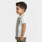 Boys White Cotton Round Neck Casual Half Sleeve T-Shirt, White, small
