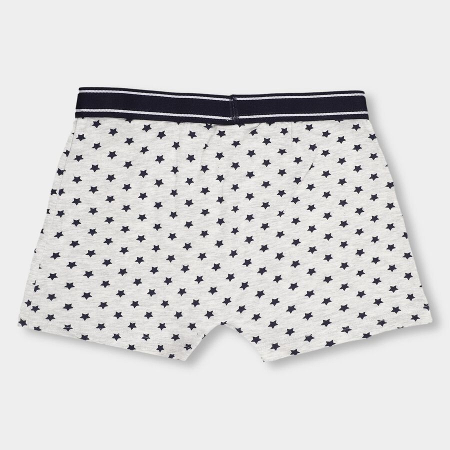 Boys' Soft White Regular Fit Star Print Briefs, मिश्रित हल्का ग्रे, large image number null
