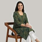 Women's Dark Green Kurta, गहरा हरा, small