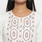 Embroidered Calf Length Dress, सफ़ेद, small image number null