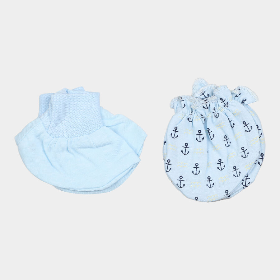 Infants Cotton Printed Baby Gift Set, Light Blue, large image number null