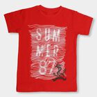Boys' 100% Cotton Half Sleeves T-Shirt, लाल, small image number null