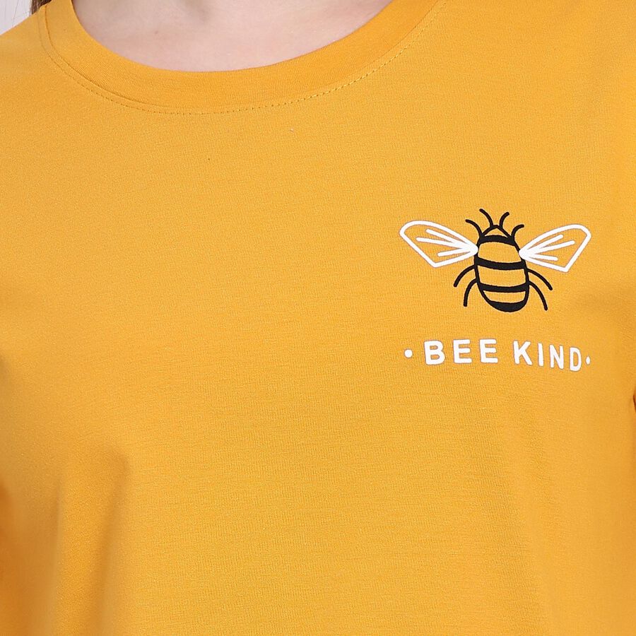 Ladies' Round Neck T-Shirt, मस्टर्ड, large image number null