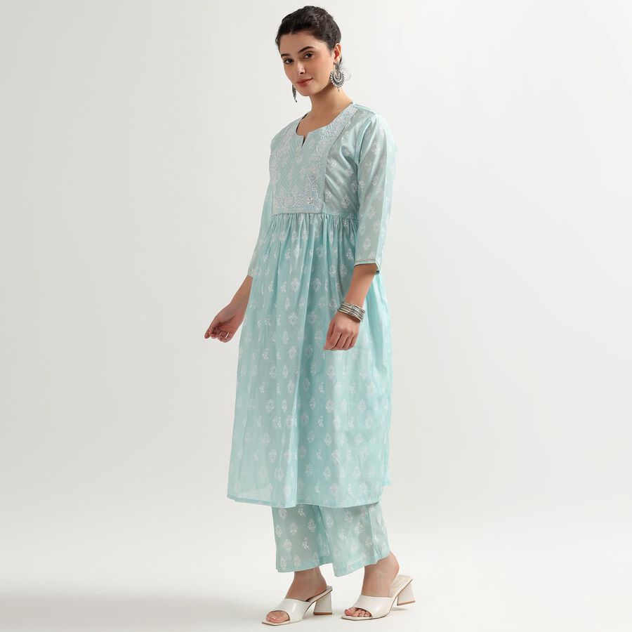Ladies' Kurta Pyjama Set, Light Blue, large image number null