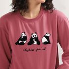 Women's Dusty Rose Pink Crew Neck Casual Sweatshirt, Pink, small image number null