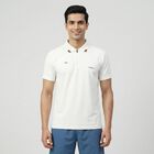 Men White Crew Neck Athleisure T-Shirt, सफ़ेद, small