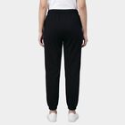 Women's Black Slim Fit Side-Striped Track Pants, काला, small