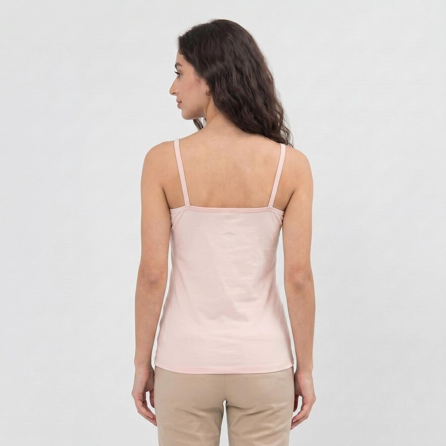 Women's Pink Scoop Neck Camisole Slip, हल्का गुलाबी, large