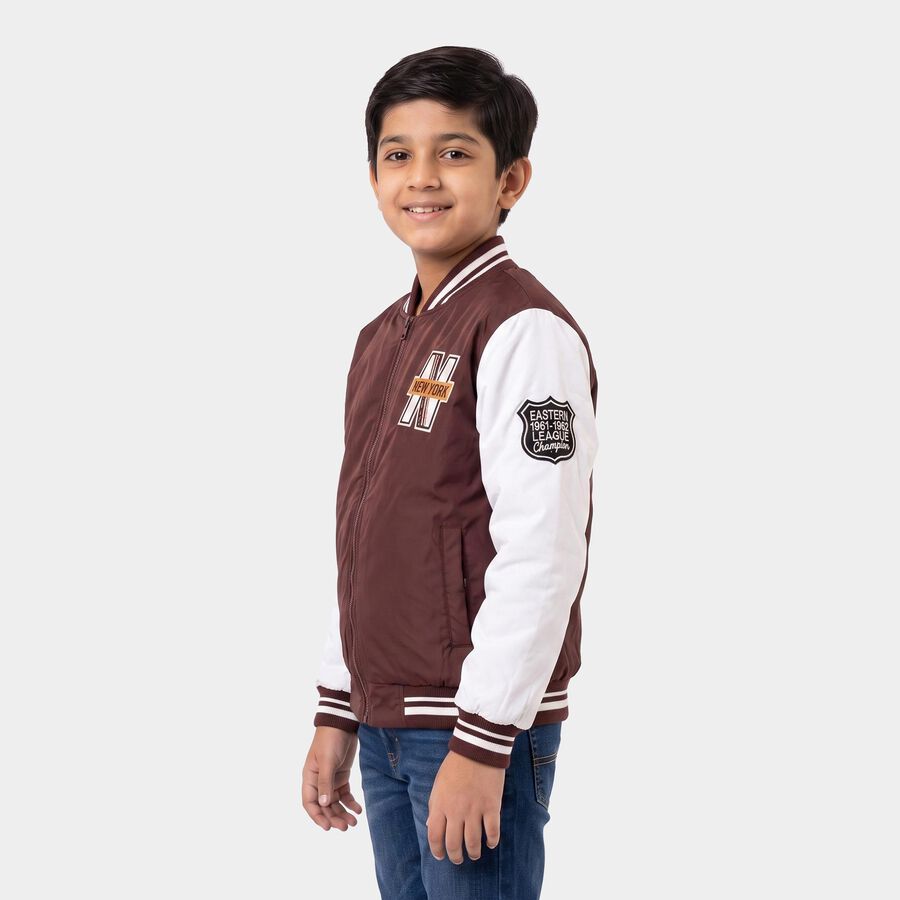 Boys Maroon Varsity Jacket, Maroon, large