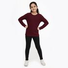 Girls' Thermal Upper, वाइन, small image number null