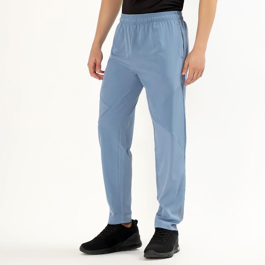 Men's Light Steel Blue Regular Fit Reflective Detail Track Pants, मध्यम नीला, large image number null