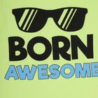Boys' Light Green Cotton Hooded Short Sleeve Printed Baba Suit, Light Green, small image number null