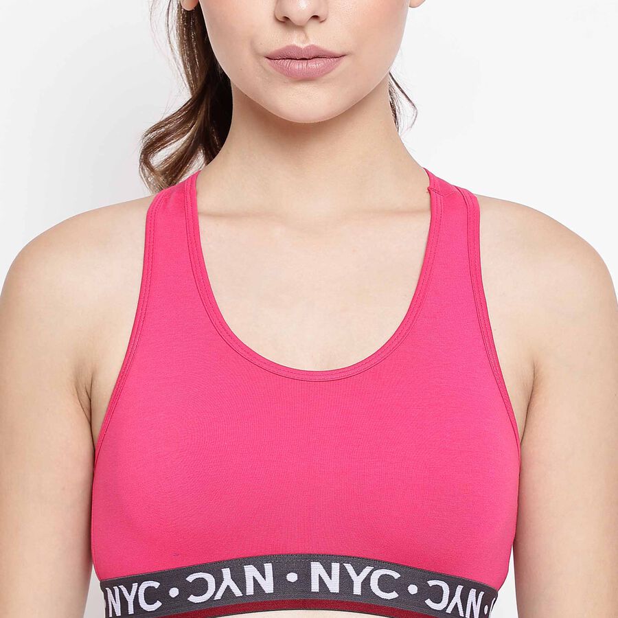 Solid Padded Bra, Fuchsia, large image number null
