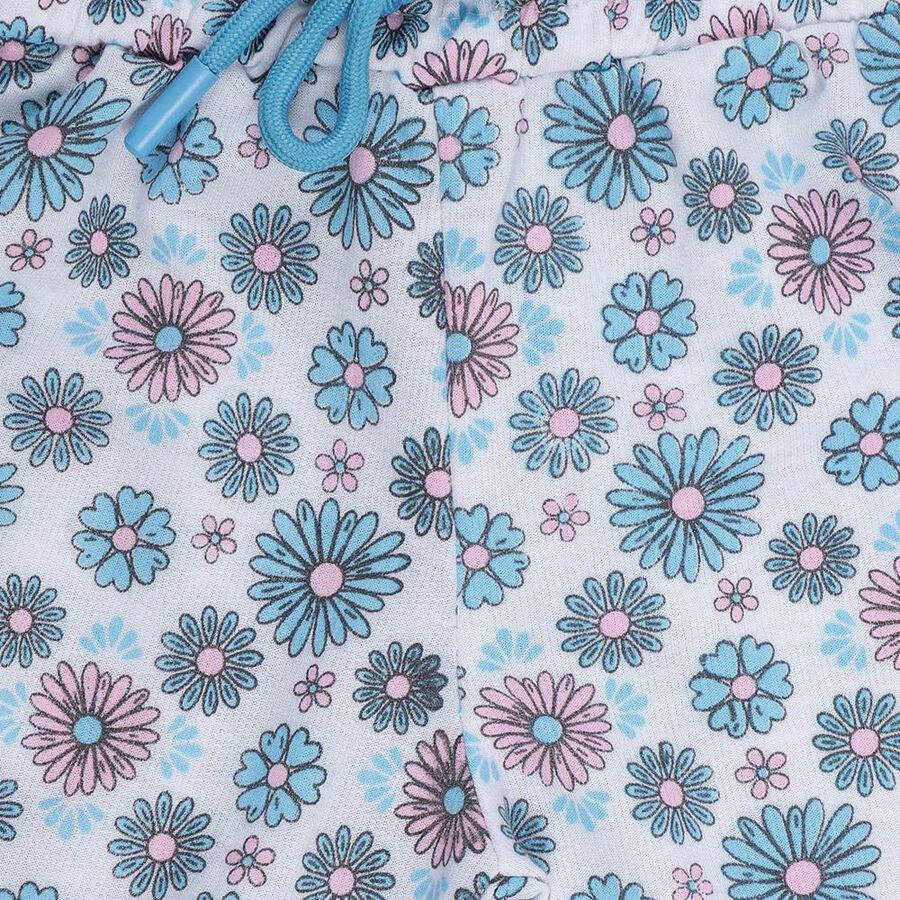 Girls Aqua Regular Fit Sporty Dolphin Hem Shorts, एक्वा, large