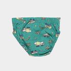 Boys' Bright Lime Green and Deep Teal Green Cotton Regular Fit Briefs, Dark Green, small image number null