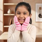 Girls' Gloves, हल्का गुलाबी, small