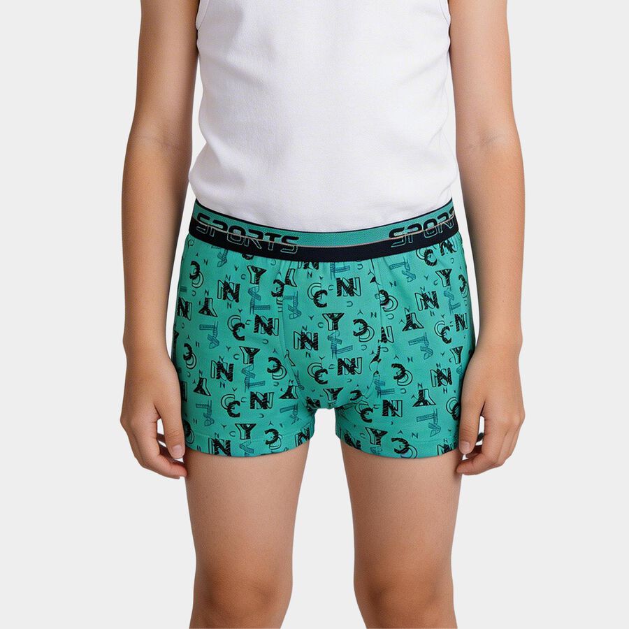 Boys Light Green Regular Fit Printed Briefs, हल्का हरा, large