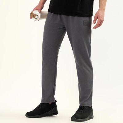 Men's Grey Slim Fit Cuffed Track Pants