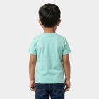Boys Light Blue Cotton Round Neck Regular Boys T-Shirt, हल्का नीला, small