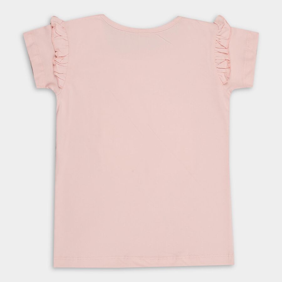 Girls' 100% Cotton T-Shirt, Light Pink, large